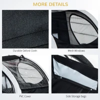 HOMCOM Collapsible Bike Trailer 2-Seater Child Stroller Baby Jogger with Pivot Wheel-White(m-6)