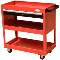 Homcom Chariot à Outils en Acier Rouge et Noir 78 x 35 x 76 cm(m-10)