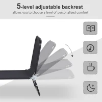 Outsunny Foldable Sun Lounger with 5-Position Adjustable Backrest, Outdoor Portable Recliner Chaise Lounge Chair with Breathable Mesh Fabric, Black(m-4)