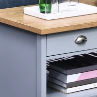 HOMCOM Tavolino da Caffè con Maniglie, 2 Cassetti e 1 Ripiano Aperto in MDF, 99x55x50.5cm(m-8)