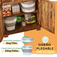 PawHut Contenedor de Comida para Perros 25L con Ruedas Taza Medidora Cuenco Plegable y Cuchara Gris(m-5)