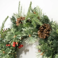 HOMCOM 60" Cone and Berry Christmas Wreath, with LED Lights(m-8)