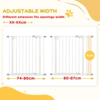 PawHut Adjustable Safety Gate w/ One Extensions, Four Adjustable Screws, White(m-6)