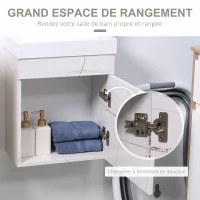 kleankin Meuble lavabo suspendu avec rangement pour salle de bain 40 x 22 x 50 cm - blanc(m-5)