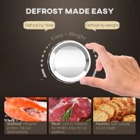 HOMCOM 23L 800W Microwave Oven, Digital Solo Microwave with 5 Power Levels, Automatic Defrost, 8 Auto Cook Menus, 60 Minutes Timer, Clock, Easy Clean, Small Black Microwave(m-6)