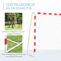 HOMCOM Rete da Calcio, Porta da Calcio e Calcetto in Plastica PE per Adulti e Bambini, 302x83x201cm(m-5)
