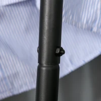 HOMCOM Clothes Rail, Freestanding Metal Clothes Rack with 2 Tier Storage Shelves for Bedroom and Entryway, 64 x 42.5 x 149 cm, Black Frame(m-8)