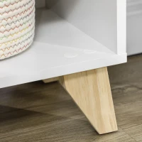 HOMCOM Mobiletto Multiuso con Armadietto e Ripiani Aperti, Mobile da Soggiorno, Cucina, Ufficio in Legno Bianco, 60x30x78cm(m-9)