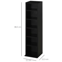 HOMCOM Lot de 2 étagères colonnes armoire de rangement CD-DVD 12 compartiments 21 x 22,5 x 88,5 cm capacité 204 CD noir(m-3)