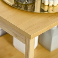 kleankin Mobiletto Bagno con Cesto Multiuso per Bucato e Giocattoli, in MDF e Bambù, 40x30x86.5cm(m-8)