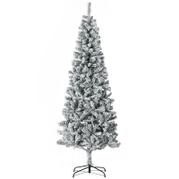 HOMCOM Albero di natale 81cm x 81cm x 210cm Verde, Bianco