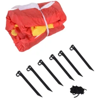 HOMCOM Gonfiabile di Babbo Natale con Slitta e Renne, Autogonfiabile Elettrico, Impermeabile e Resistente, Lungo 2.3 Metri(m-9)