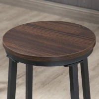 HOMCOM Set da Pranzo con Tavolo e 4 Sgabelli in Stile Industriale, Legno e Acciaio, Colore Noce(m-8)