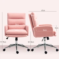 HOMCOM 91-99cm Sherpa Fleece Office Chair - Pink(m-3)