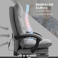 Vinsetto Silla de Masaje Reclinable con 6 Puntos de Masaje y 5 Modos con Función de Calefacción Ajustable 66x74x114-121,5 cm Gris(m-5)