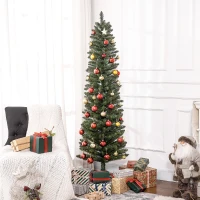 HOMCOM 6ft Artificial Bare Pencil Christmas Tree - Green(m-10)