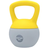 SPORTNOW 8KG Soft Kettlebell, Kettlebell with Non-Slip Handle for Home Gym, Weight Lifting, Strength Training, Yellow/Grey(m-11)