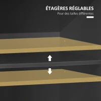 HOMCOM Buffet haut design industriel gris aspect chêne clair(m-5)