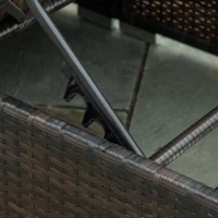 Outsunny Lettino Prendisole in Rattan PE con Schienale Reclinabile su 5 Posizioni, 195x68x31cm, Marrone(m-8)