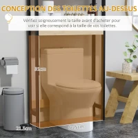 HOMCOM Étagère de toilettes meuble de salle de bain dessus toilette WC avec placard 2 portes et étagère ouverte bambou(m-5)