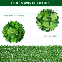 Outsunny Haie Artificiel Brise-Vue décoration Rouleau 3L x 1H m Feuillage réaliste Anti-UV Vert(m-6)