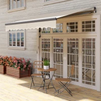 Outsunny 2.5 x 3m Electric/Manual Awning, with Remote - Beige(m-8)
