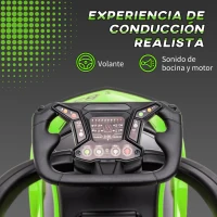 AIYAPLAY 2 en 1 Coche Correpasillos para Niños 12-36 Meses Lamborghini Essenza SCV12 Andador Empujador con Bocina Mango de Empuje y Barandilla Extraíbles 86,5x40x89,5 cm Verde y Negro(m-6)