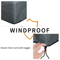 Outsunny Rectangular Patio Garden Furniture Cover Waterproof for 3 Seater Sofa Bistro Set, UV Resistant Protection 600D Oxford Fabric Rattan Lounge Clean Cover, 190 x 72 x 76cm, Grey(m-5)