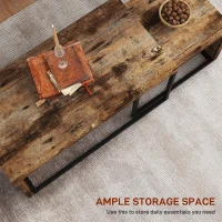 HOMCOM Nesting Coffee Table Set of 2, Industrial Stacking Side End Tables with Metal Frame for Living Room, Bedroom, Rustic Brown(m-4)