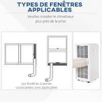 HOMCOM Climatiseur portable 9.000 BTU/h 2,6KW - ventilateur, déshumidificateur - réfrigérant naturel R290 - capacité de couv. max. de 28 m² - télécommande - débit d'air 360 m³/h - blanc(m-8)