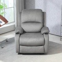 HOMCOM Microfibre Manual Reclining Armchair, with Footrest - Grey(m-8)
