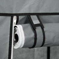 HOMCOM Fabric Wardrobe, Portable Wardrobe, Clothes Storage Unit with 5 Compartments, Hanging Rail and 2 Fabric Drawers, 102 x 42.5 x 162.5cm, Dark Grey(m-6)