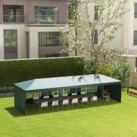 Outsunny Garden Gazebo Marquee Party Wedding Tent Canopy (9m x 3m) - Green(m-10)