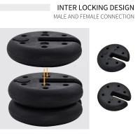 Outsunny Pop up Canopy Weight Set of 4, Heavy Duty Sand Fillable Tent Leg Weights for Marquee Party Tent Canopy, Total 20kg(m-4)