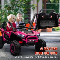 AIYAPLAY 2 Seater 24V 7AH Ride on Truck, Battery Powered Electric Ride On Car w/ Remote, Suspension, 3 Speeds, Pink(m-4)