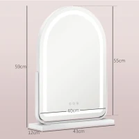 HOMCOM 43 x 59cm LED Vanity Mirror - White(m-3)