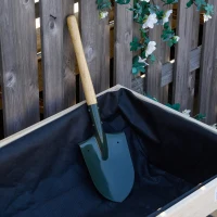 Outsunny Huerto Urbano Elevado de Madera 108,5x60x80 cm Mesa de Cultivo con Tela no Tejida y 3 Orificios de Drenaje para Jardín Terraza Exterior Carga 50 kg Natural(m-9)