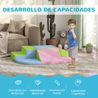HOMCOM Juego de 6 Bloques de Construcción Figuras de Construcción Juguete para Aprendizaje para Escalar y Gatear Multicolor(m-4)