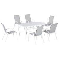 Outsunny Seven-Piece Outdoor Dining Set - Grey