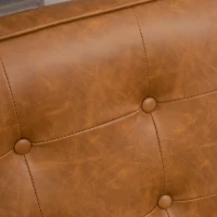 HOMCOM Retro-Style Accent Chair, with Faux Leather Seat - Brown(m-8)