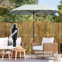 Outsunny 2,3 m Parasol zonder Basis, Verstelbare Terrasparasol met Kruk, Polyester, Aluminium, Fiberglas, Donkergrijs(m-6)
