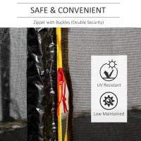 HOMCOM 13ft Trampoline Net Replacement Safety Net Enclosure Net Spare w/ 8 Poles(m-6)