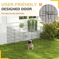 PawHut 8 Panel DIY Dog Pen with Door, for Dogs, Small Animals, Indoor/Outdoor Use, 91cm High(m-7)