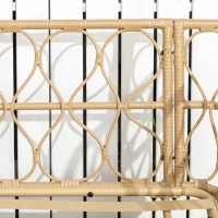 Outsunny Salotto da Giardino in Rattan Stile Boho con Divano 2 Posti, 2 Poltrone e Tavolino con Vetro(m-9)