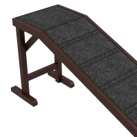PawHut Pet Ramp for Dogs with Non-Slip Carpet and Top Platform - Brown & Grey(m-8)
