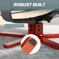 HOMCOM Faux Leather Manual Recliner and Footstool Set - Grey(m-7)