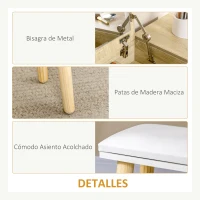 HOMCOM Tocador de Maquillaje con Espejo Abatible Mesa de Maquillaje con Taburete Acolchado Cojín Suave Compartimentos y Cajones Patas de Madera Maciza 100x45x118 cm Color Natural(m-7)