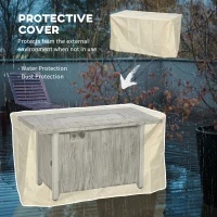 Outsunny 50,000 BTU Gas Fire Pit Table with Cover and Glass Screen - Grey(m-7)