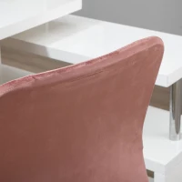 Vinsetto Chaise de bureau design contemporain fauteuil pivotant 360° ergonomique dossier incurvé hauteur réglable revêtement velours 56 x 60 x 102 cm rose et doré(m-8)