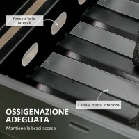 Outsunny Barbecue a Carbonella Portatile con Gambe Pieghevoli e Vassoio Estraibile, 74x20x38cm, Nero(m-6)